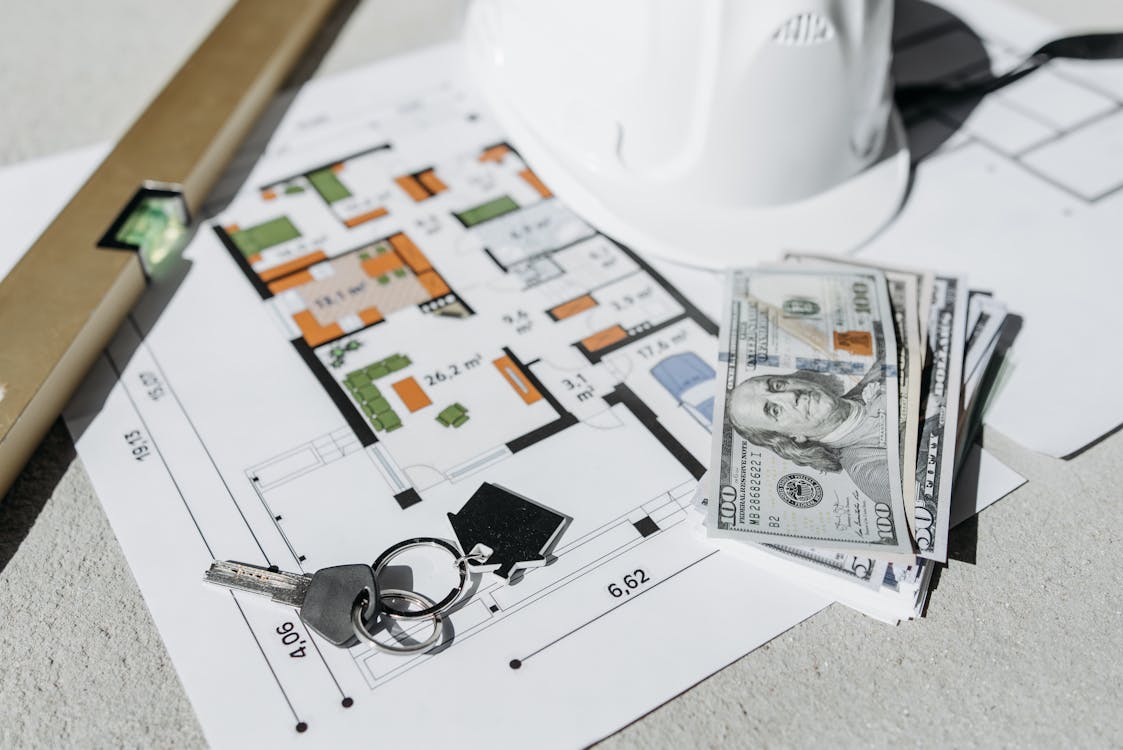 A rendered remodel beside its itemized estimate